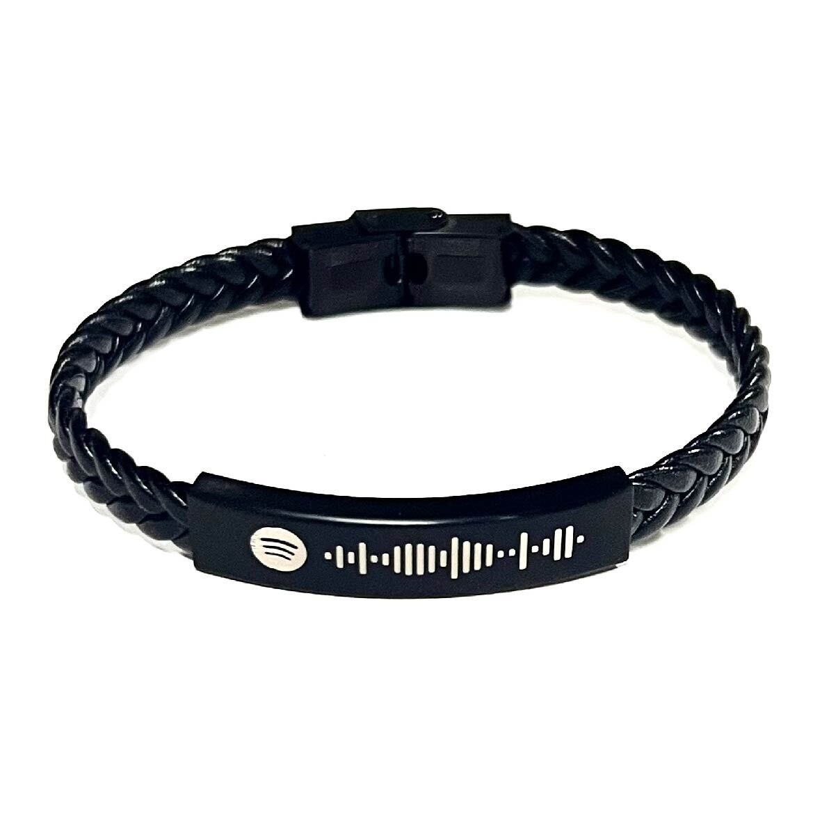 Pulsera Spotify cuero tejido