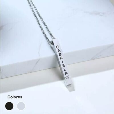 Collar vertical plata personalizado 40x5x5