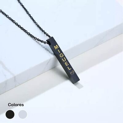 Collar vertical negro personalizado 40x5x5