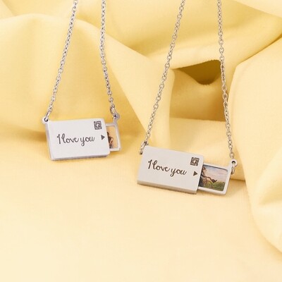 Collar con foto personalizado en acero inoxidable