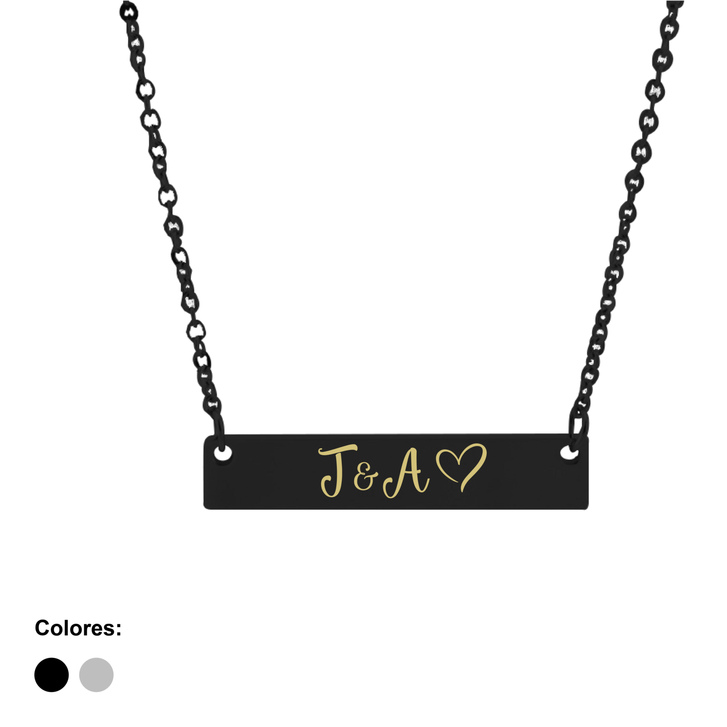 Collar horizontal acero inoxidable negro 40x7mm