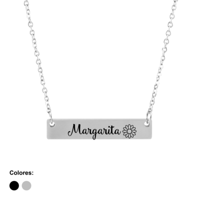 Collar horizontal acero inoxidable plateado 40x7mm