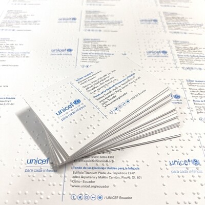 Tarjetas presentación braille