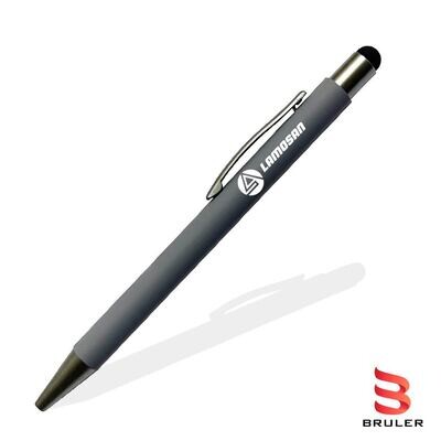 Esfero rubber metal touch gris