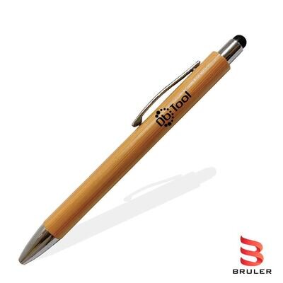 Esfero bambú recto touch personalizado