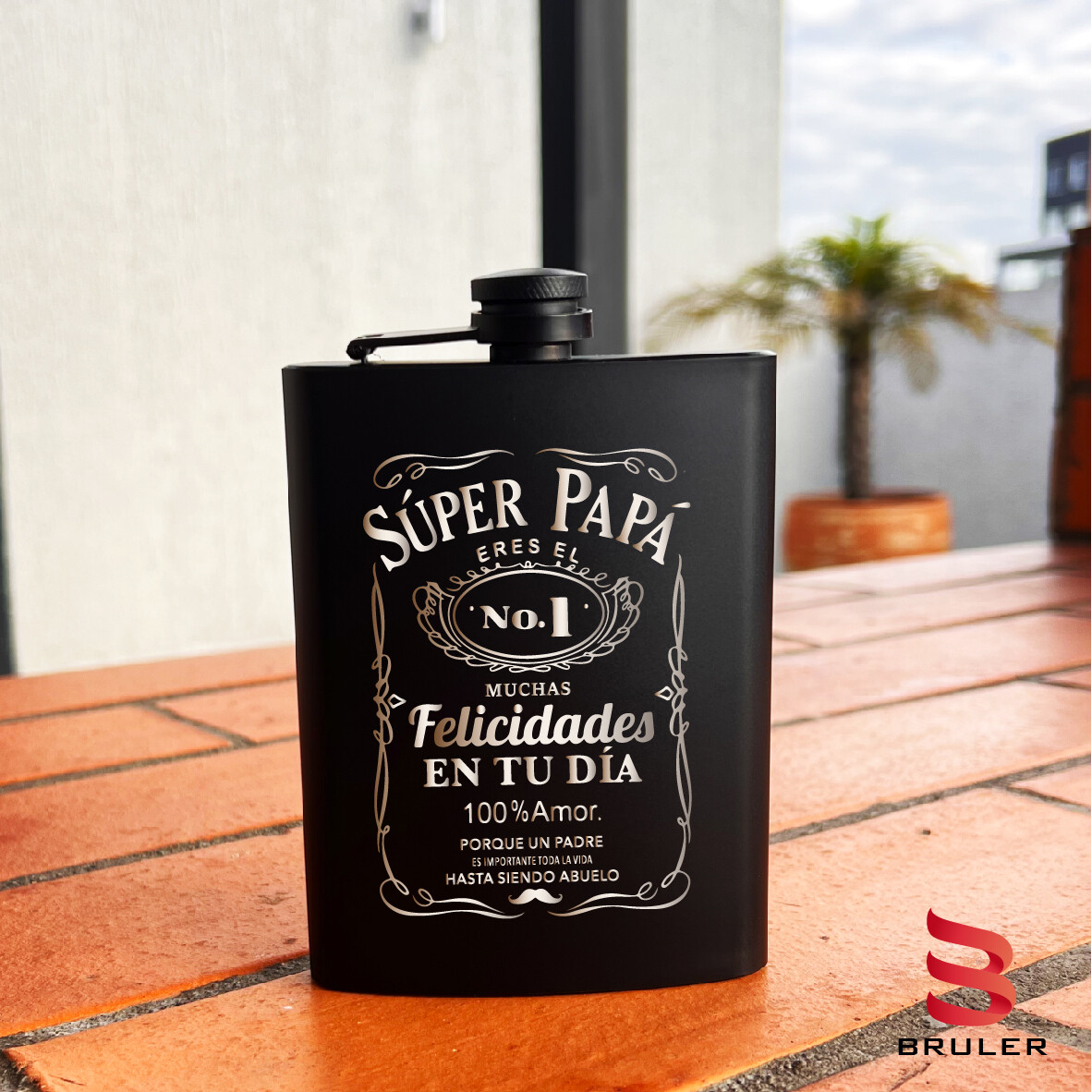 Caminera negra 8oz personalizada