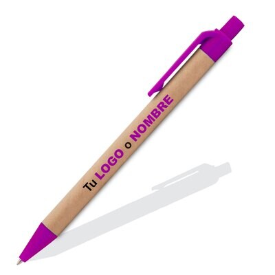 Esferos ecológicos publicitarios fucsia