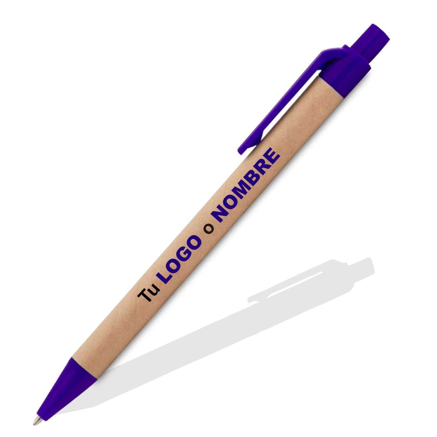 Esferos ecológicos publicitarios morado