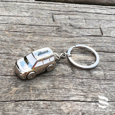 Llavero 3D auto acero inoxidable personalizado