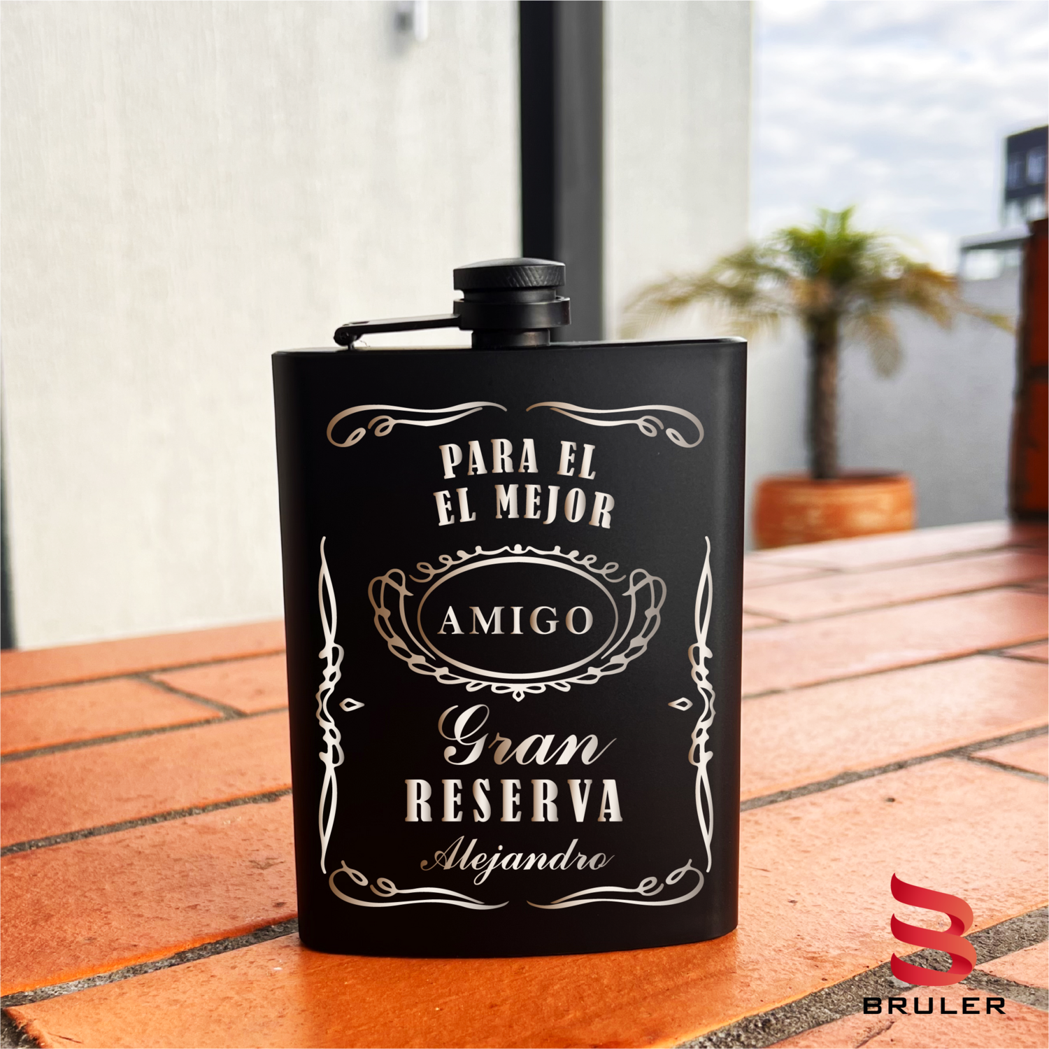Caminera negra 8oz personalizada