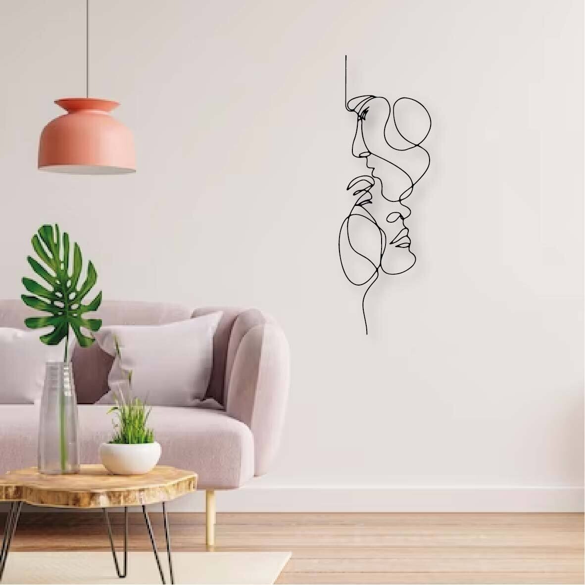 Cuadro decorativo rostros en metal 1x0.40m