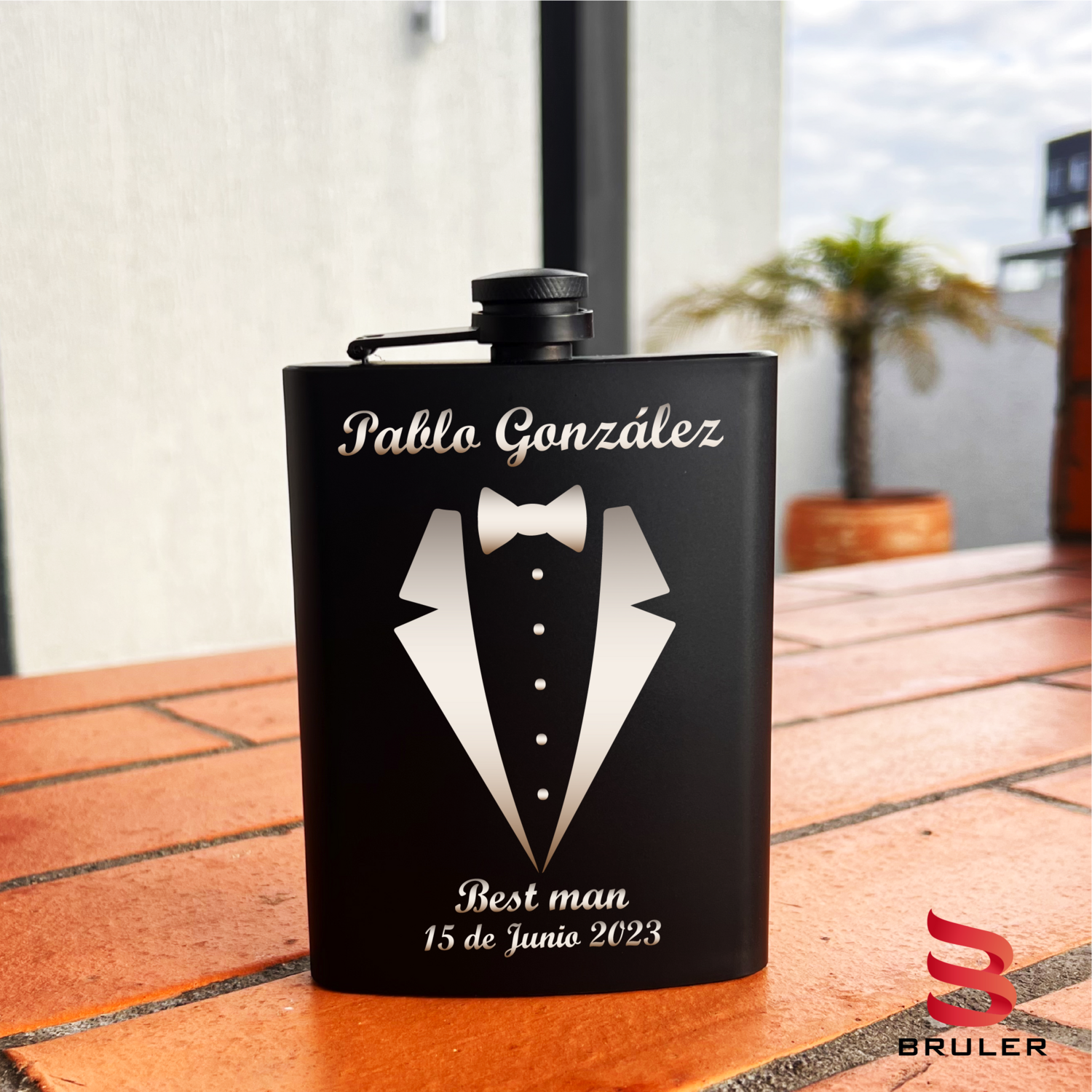 Caminera negra 8oz personalizada