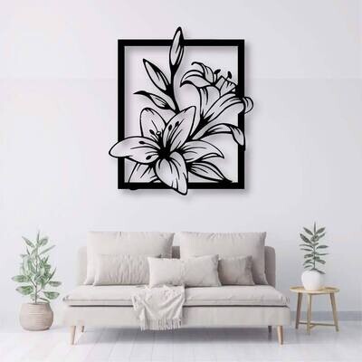 Cuadro decorativo flores en metal 90x78cm