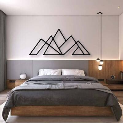 Cuadro decorativo montañas en metal 1.50x0.65m