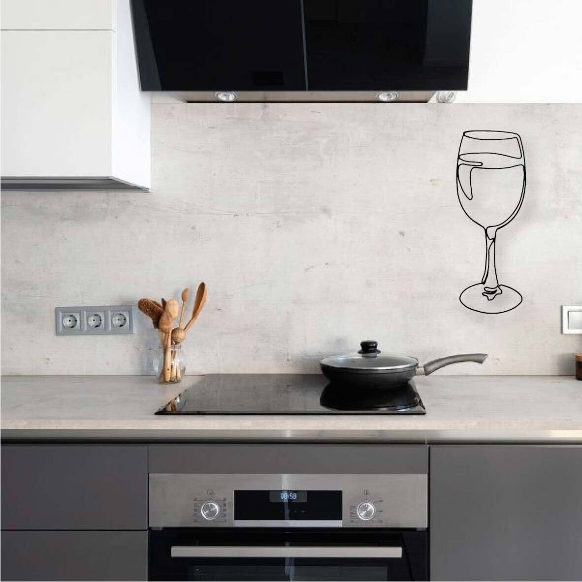 Cuadro decorativo copa en metal 50x28cm