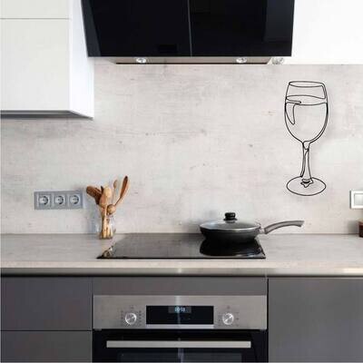 Cuadro decorativo copa en metal 50x28cm
