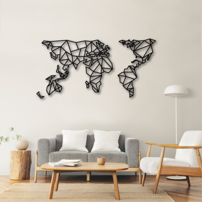 Cuadro decorativo mapa mundi minimalista 100x50cm