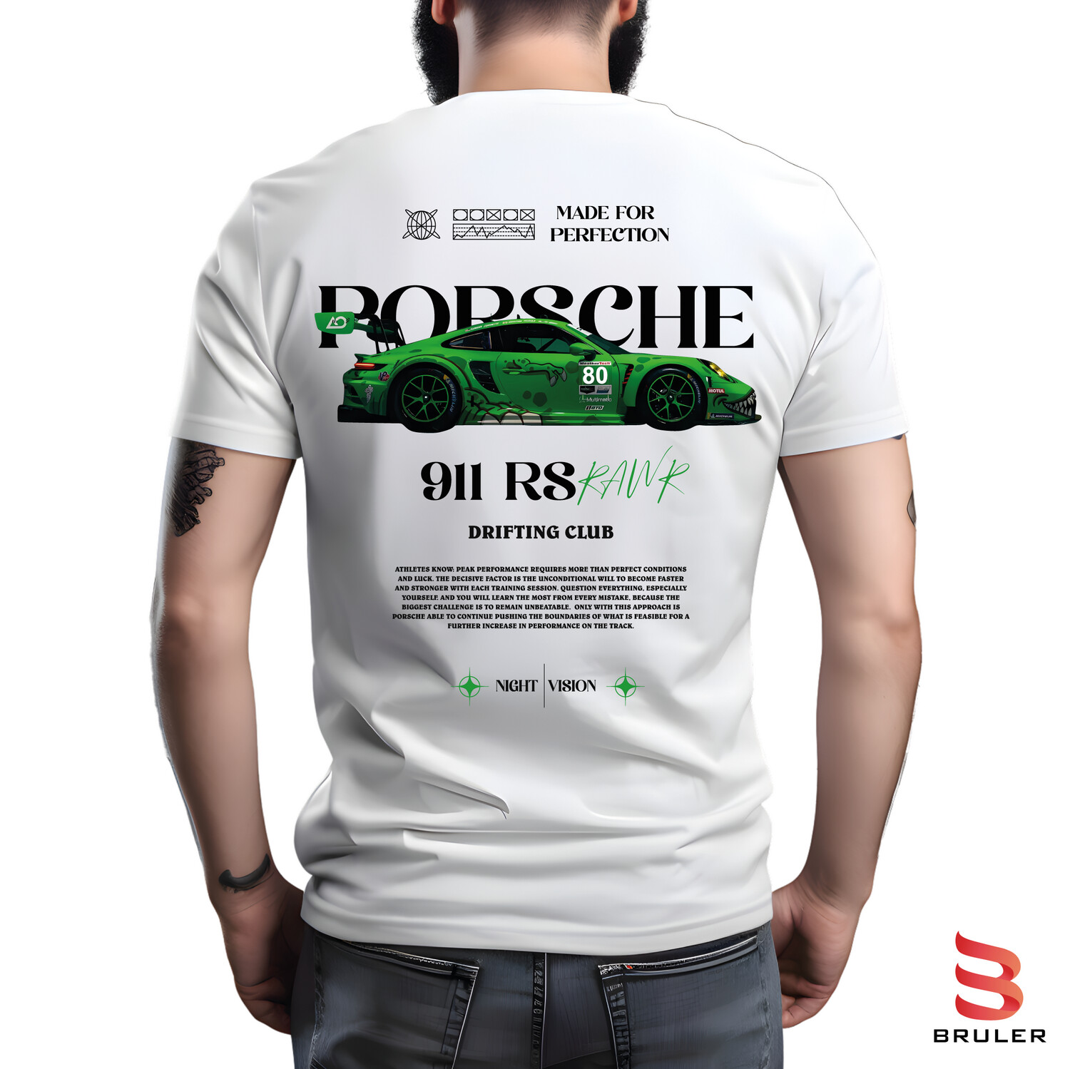 Camiseta autos PORSCHE 911 RS NIGHT VISION