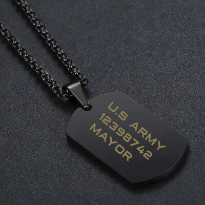 Collar tipo militar negro 5x3cm personalizado