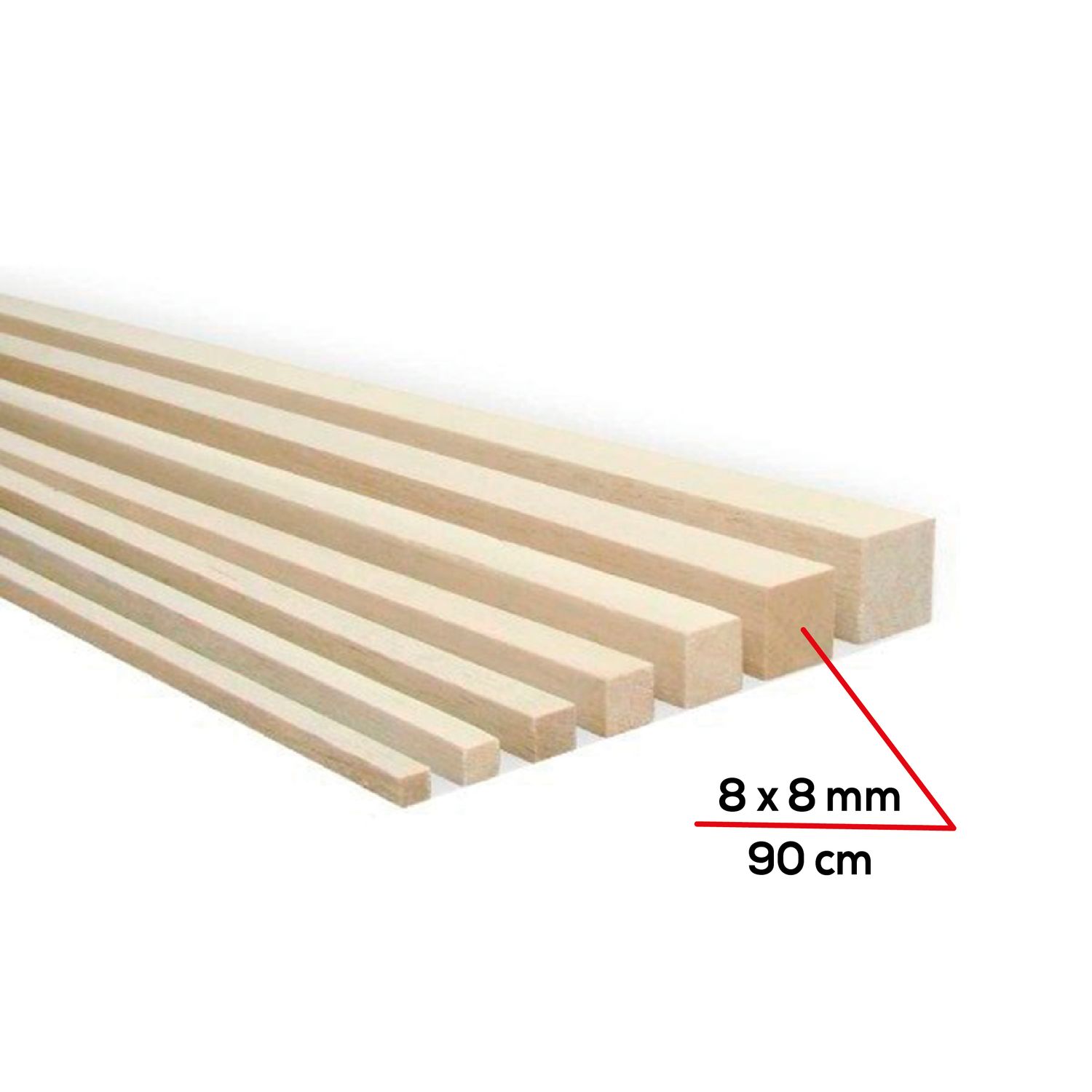 Palo de balsa 8x8mm x 90cm