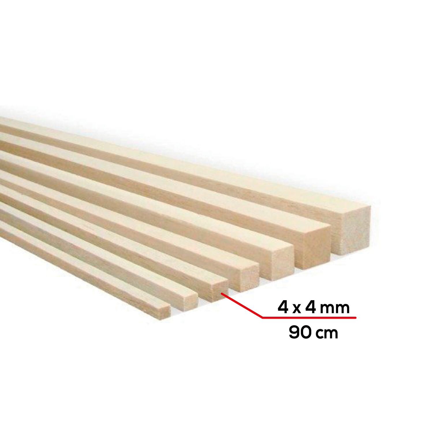 Palo de balsa 4x4mm x 90cm