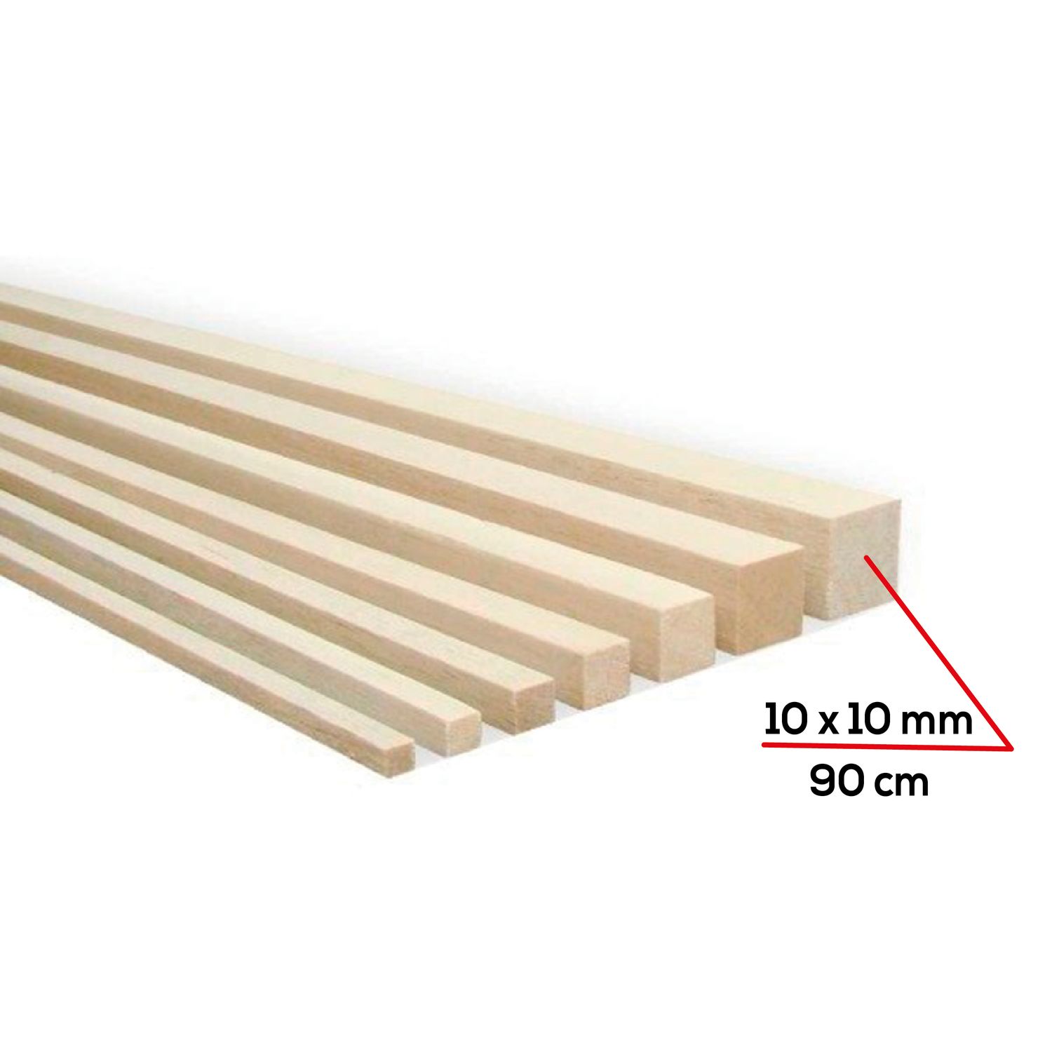 Palo de balsa 10x10mm x 90cm