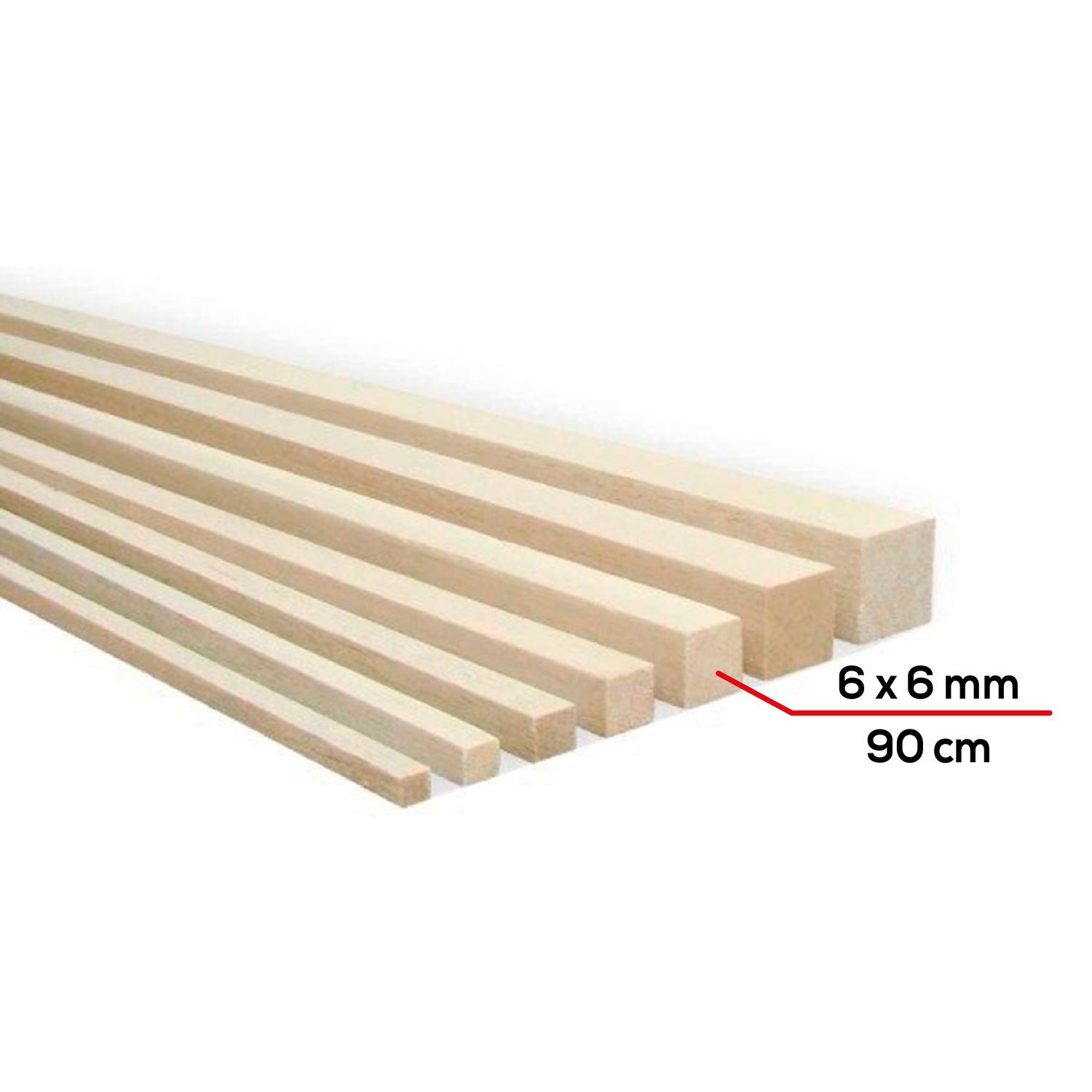Palo de balsa 6x6mm x 90cm