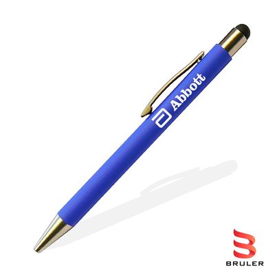 Esfero rubber metal touch azul