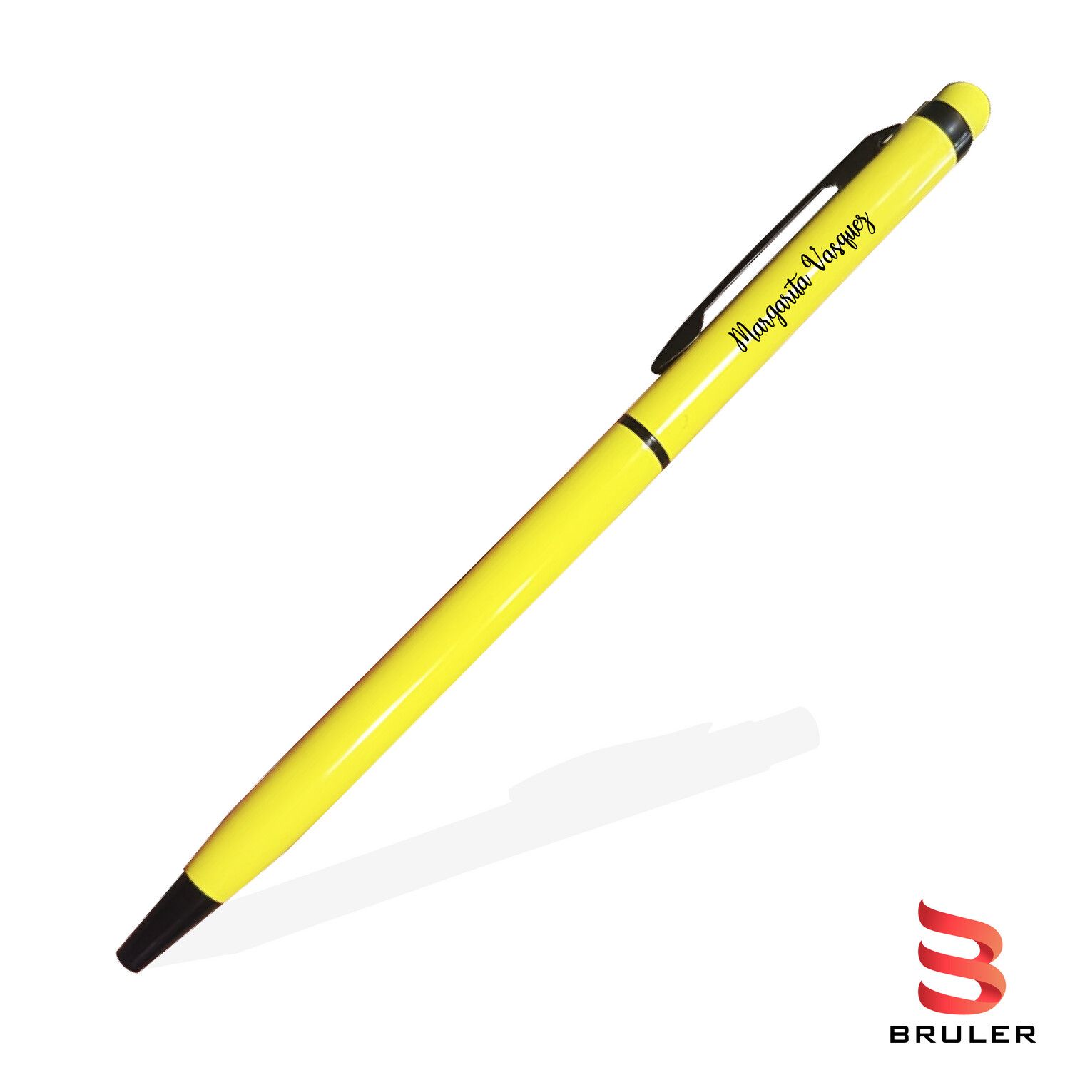 Esfero thin metal touch amarillo personalizado