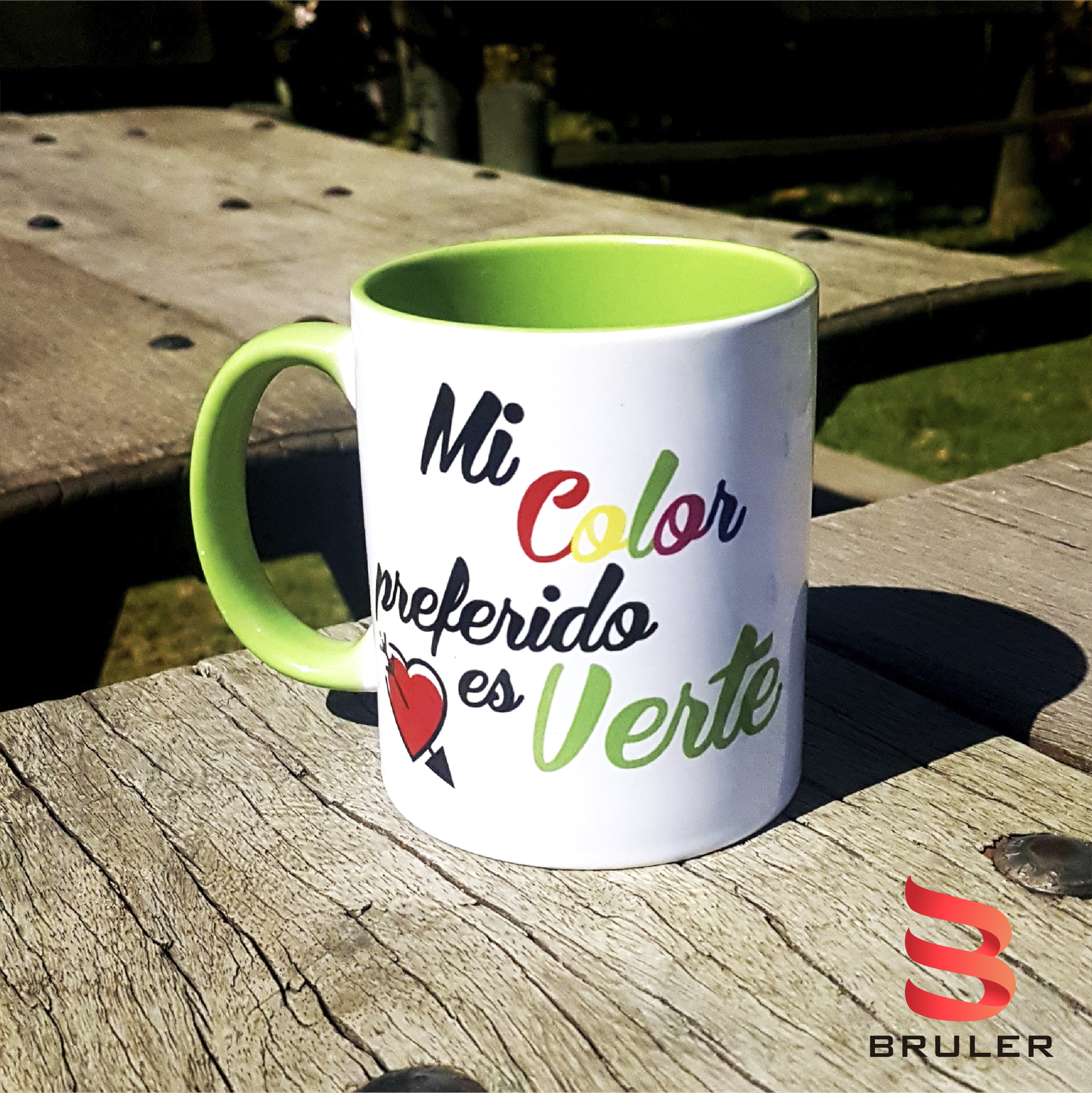 Taza sublimada fondo de verde
