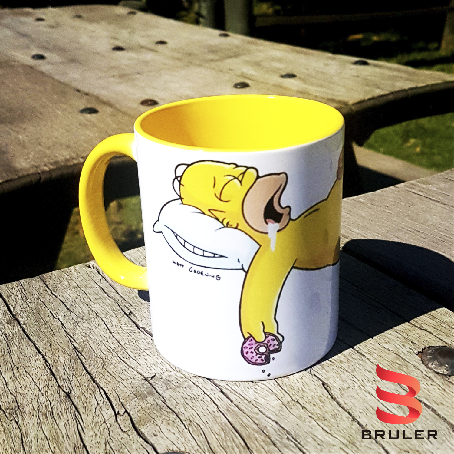 Taza sublimada fondo de amarillo