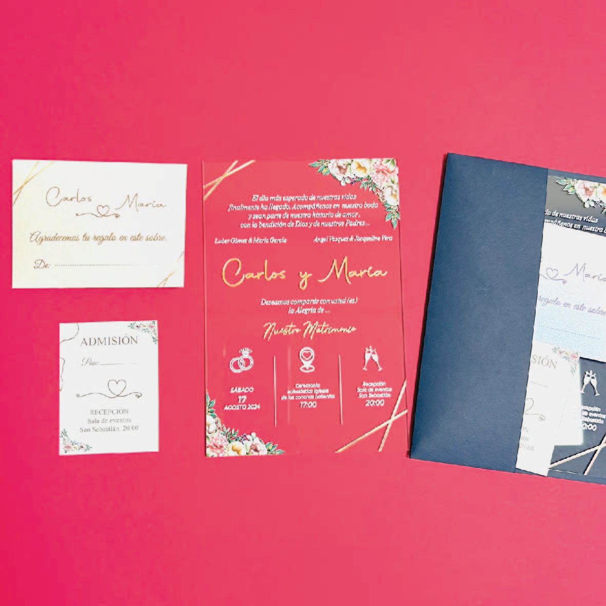 Tarjetas de invitación en acrílico 01