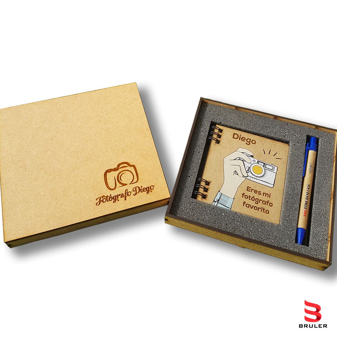 Combos cuaderno mini + esfero ecológico + caja