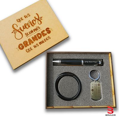 Combos llavero + esfero USB + Pulsera