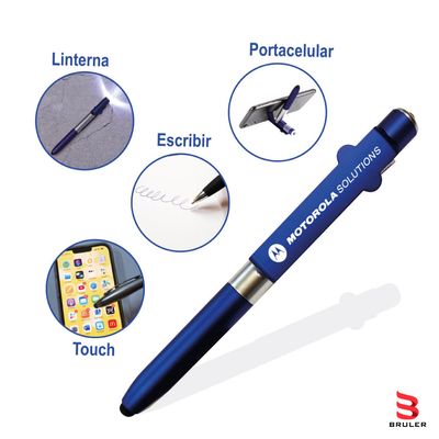 Esfero iron hide azul 3 funciones personalizado