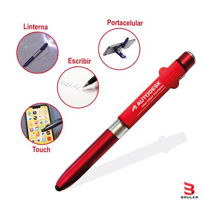 Esfero iron hide rojo 3 funciones personalizado