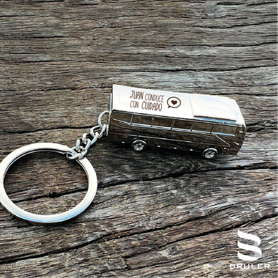 Llavero Bus 3D acero inoxidable