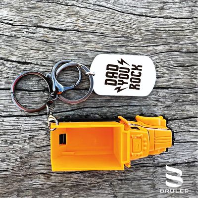 Llavero rectangular grande con volqueta 3D personalizado