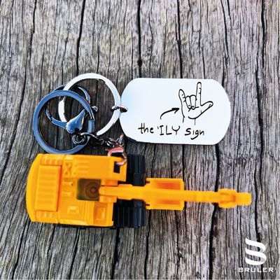 Llavero  grande con excavadora 3D personalizado