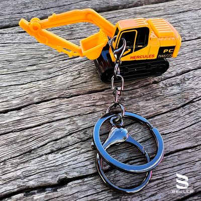 Llavero 3D excavadora  acero inoxidable personalizado