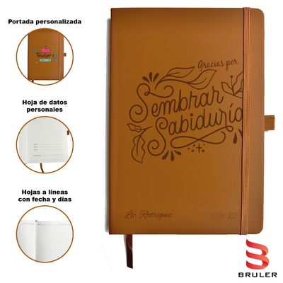 Cuaderno café A5 día del Maestro