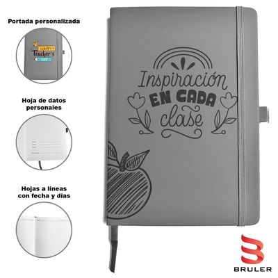 Cuaderno gris A5 día del Maestro