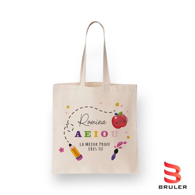 Bolso en lienzo Best Teacher 30x40cm