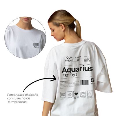 Camiseta signos del zodiaco Acuario Camiseta signos del zodiaco Acuario