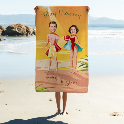 Toalla personalizada Pareja en la playa