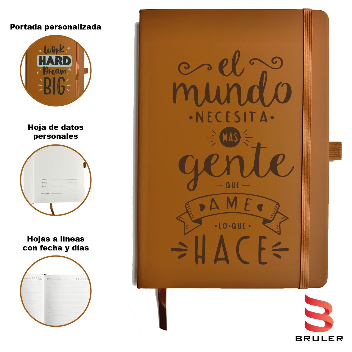 Cuaderno café A5 día del Trabajador