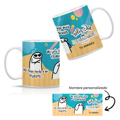 Taza sublimada trabajador no llego tarde