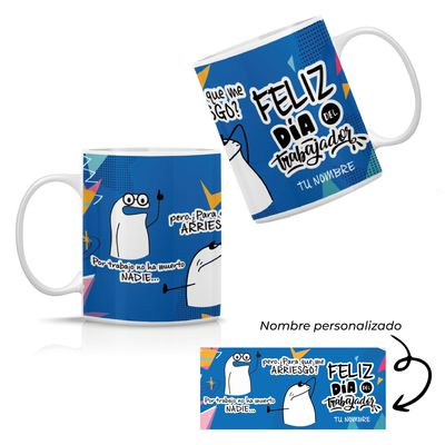 Taza sublimada trabajador no me arriesgo
