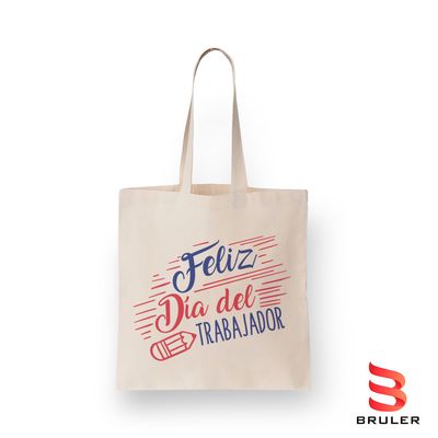 Bolso en lienzo Happy Labour 30x40cm