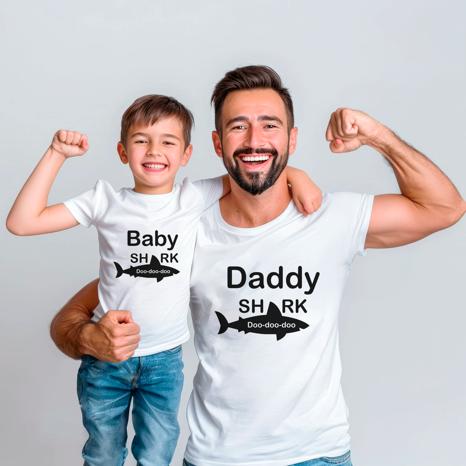 Papá hijo camiseta Shark